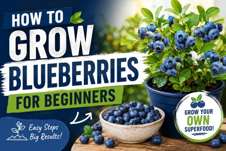 How to grow blueberries for beginners with a blueberry plant and fresh berries