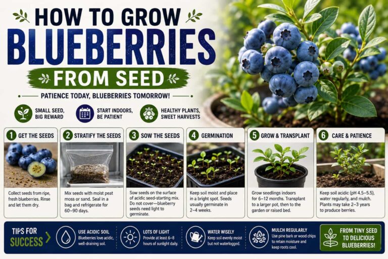 How to grow blueberries from seed with blueberry seeds, seedlings, and growing plants