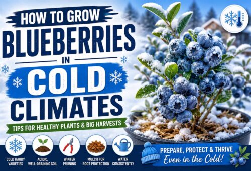 How to grow blueberries in cold climates with a snow-covered blueberry plant and winter protection tips
