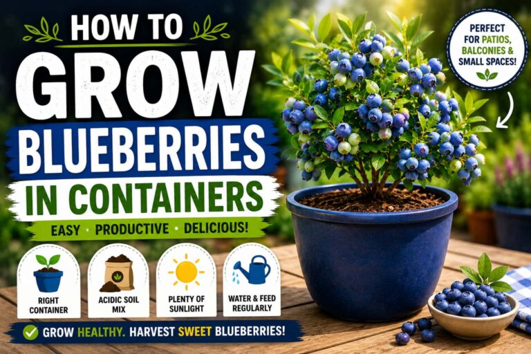 How to grow blueberries in containers at home with a potted blueberry plant