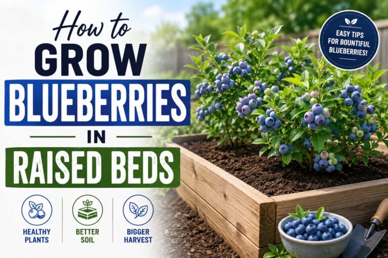How to grow blueberries in raised beds with healthy blueberry plants and ripe berries