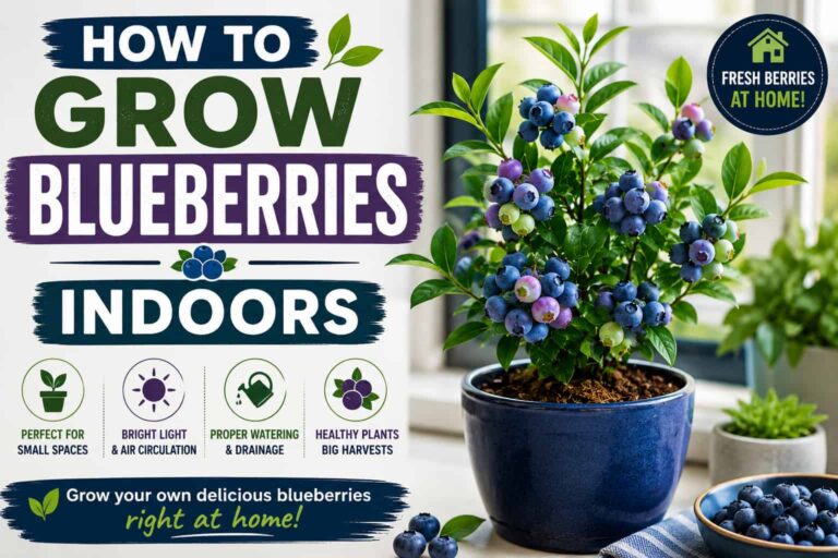 How to grow blueberries indoors in a pot with proper light, watering, and care
